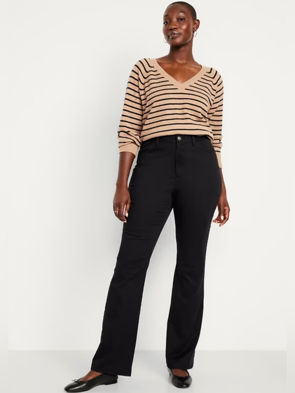 Old Navy Boot Cut Stretch Uniform Pants High Rise Bootcut Size 6 Black NWT
